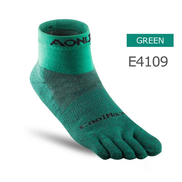 E4109 GREEN AONIJIE E4110 Унисекс Легкие низкие спортивные носки с пальцами "три четверти" для пять носком бег босиком обувь марафона - Цвет: E4109 GREEN