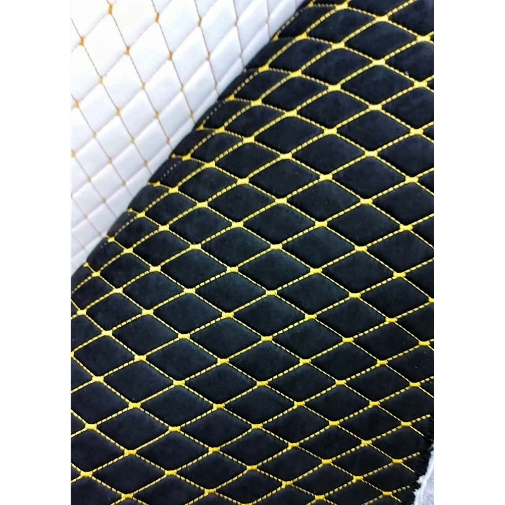 Искусственная замша триплированная стеганая Take&ampDo . Цвет Черный Ромб | Дом и сад