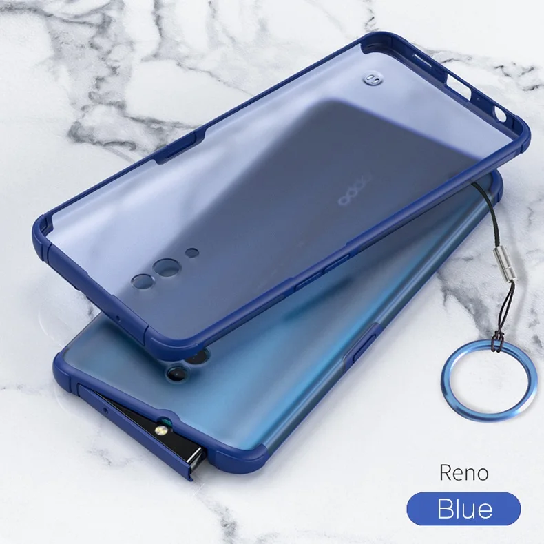 blue GKK чехол для OPPO Reno защитный чехол Ультратонкий полупрозрачный задний матовый чехол для ПК для OPPO Reno чехол Coque Funda - Цвет: blue