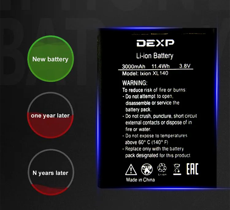 DEXP XL140 3000 мАч Новая батарея для DEXP Ixion XL 140 FLASH мобильного телефона высокого качества+ номер отслеживания