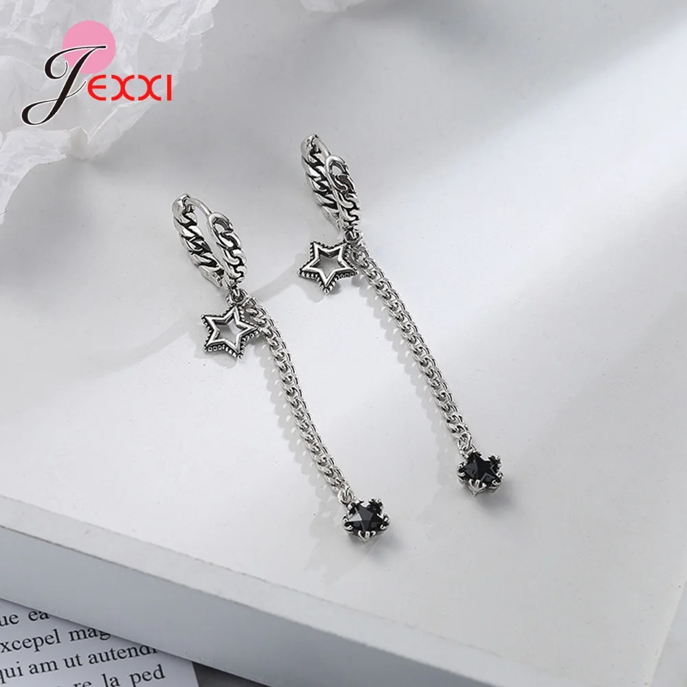 

Genuine Sterling Silver 925 Dangle Earrings For Women Sparkling CZ Crystal Earrings Jewelry Gift Female Jewelry Brincos