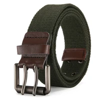 man belt girdle waistband joker fashion double needle buckle canvas belt high quality alloy belt fastener buckle valentines gift