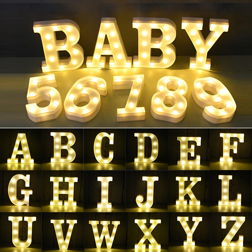 

Christmas Decoration Light for Home 16CM Led Letters Digital Light Night Marquee Alphabet Number Lamp DIY Wedding Birthday Decor