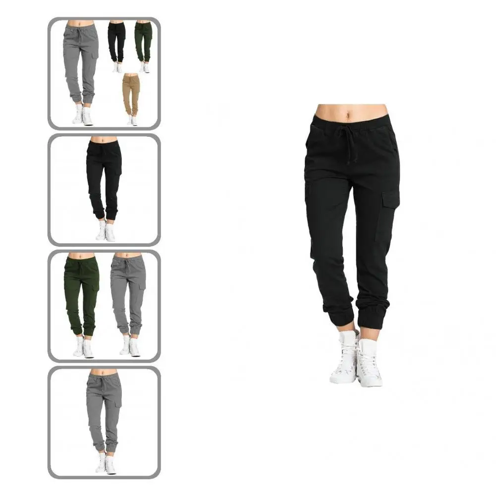 

Streetwear Great Ankle Banded Spring Trousers Soft Autumn Pants Solid Color for Work