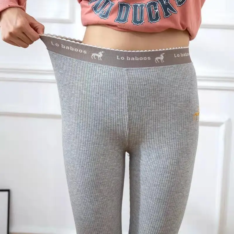 

Thick Warm Women's Plus Velvet Autumn Winter Leggings Ankle-Length Keep Warm Solid Pants High Waist Large Size Female Leggings