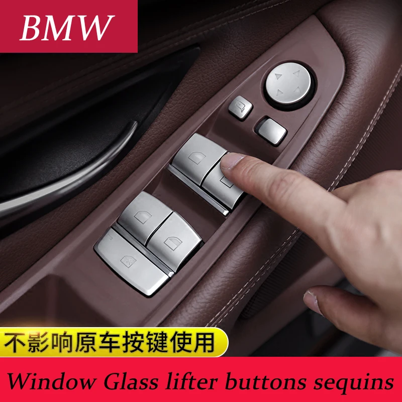 

Chrome Car Inner Door Window Switch Button Trim Cover For BMW 1 2 3 4 5 7 Series X1 X3 X4 X5 X6 F30 F10 F15 F16 F34 F07 F01