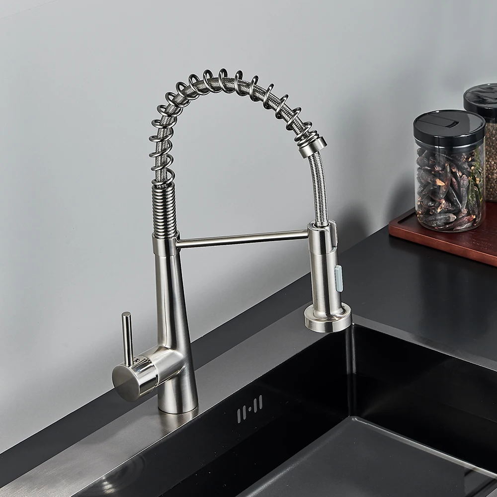 Черный кухонный смеситель матовый вытяжной кран для раковины крепление на