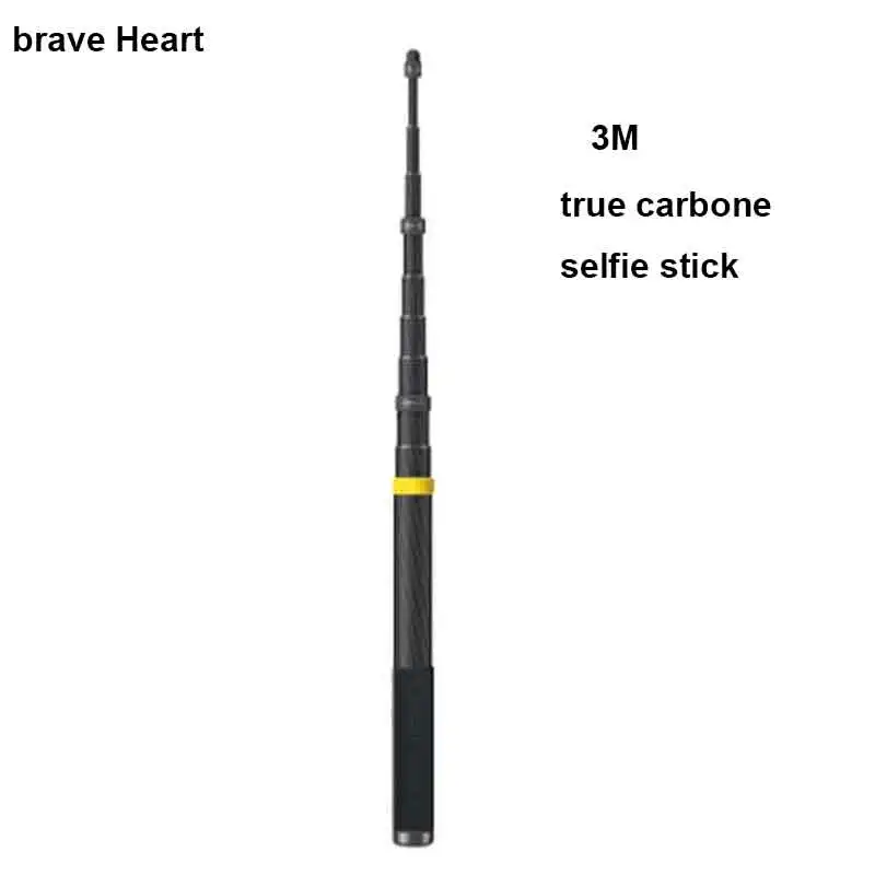 

New Carbon Fiber 3m 3Meter Extended Selfie Stick monopod For insta360 iphone huawei xiaomi Gopro sjcam sj4000 DJI camera