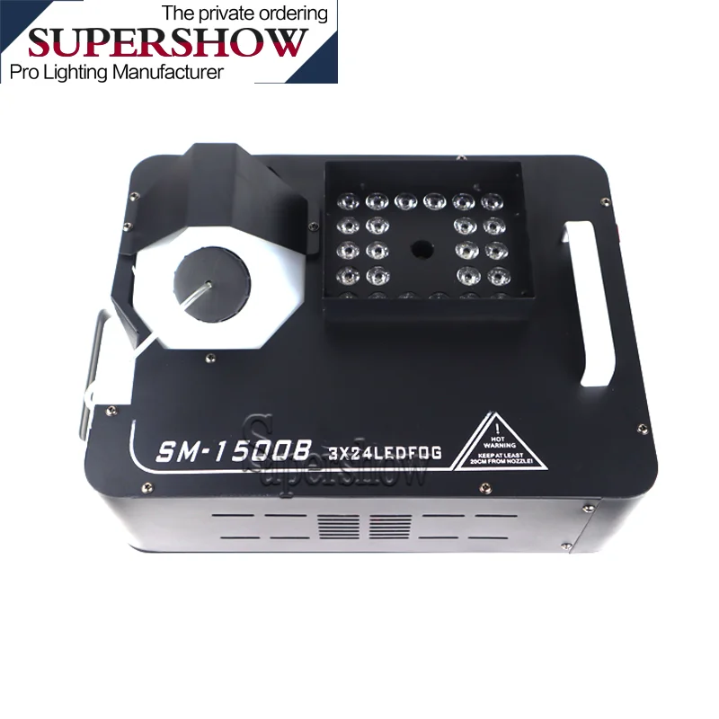 Cheap Máquina de humo de escenario profesional, equipo de niebla Led RGB 3 en 1, 1500W, para DJ, Bar, casa, KTV, iluminación de escenario