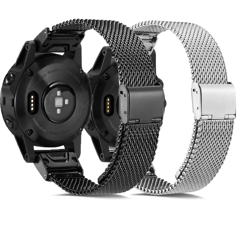 Ремни из нержавеющей стали для Garmin Fenix 6S 6X 6 Pro 5X 5 5S 3 3HR Plus Forerunner 935 945 быстросъемная