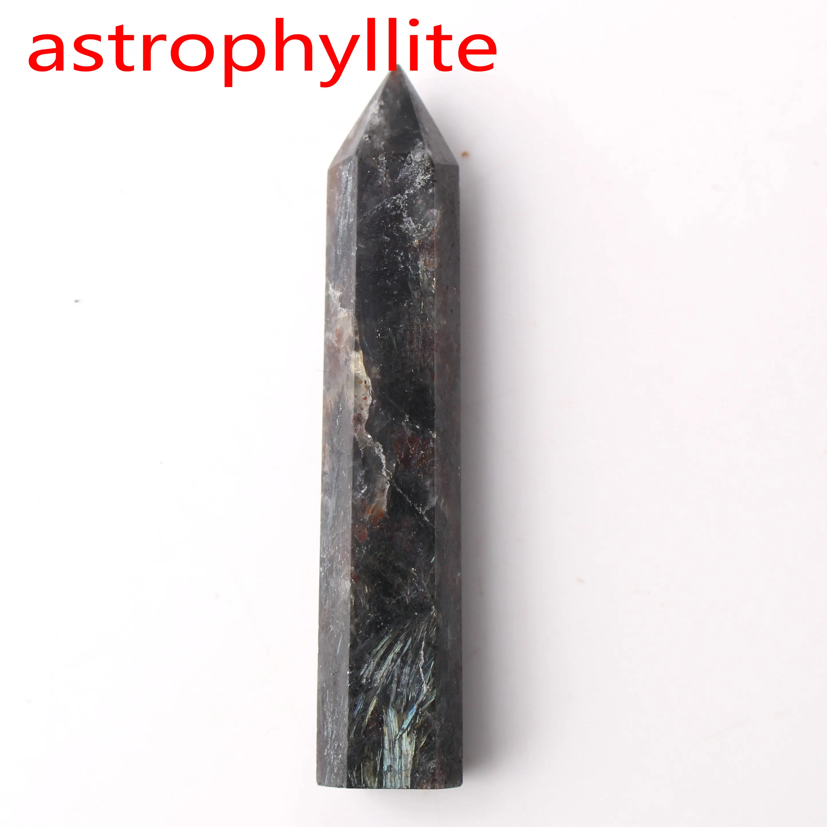 astrophyllite Кристалл обелиск точка палочка ювелирные изделия Красочные Флюорит розовый кварц исцеление чакры в рейки декоративная статуэтка Фигурное ожерелье подарок - Цвет: astrophyllite
