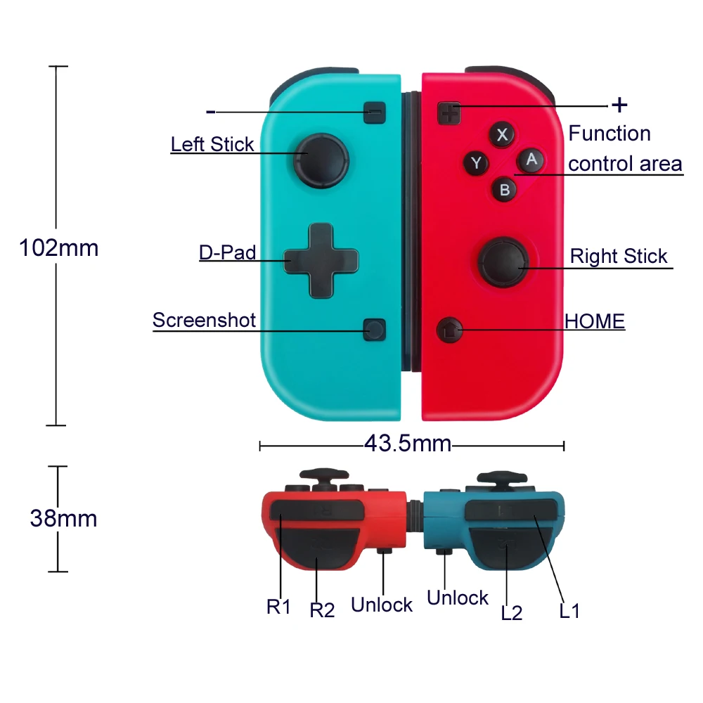 ABS Bluetooth V3.0 беспроводной игровой контроллер Pro геймпад рукоятка джойстик Joy-con(L/R) для Nintendo Switch NS игровая консоль