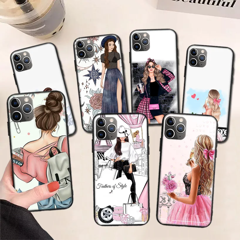 

Fashion Girly Boss Phone Case For iPhone 13 Pro Max 11 12 Pro XS Max XR X 7 8 6 6S Plus 13 Mini SE 2020 Back Cover Coque Funda