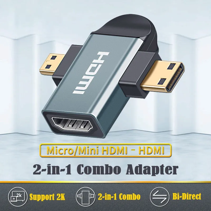 3 шт./компл. микро и мини HDMI в HDTV 1 4 Женский 2-в-1 комбинированный адаптер 4K @ 60 Гц |