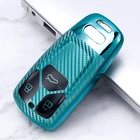 2020 ТПУ углеродное волокно Стайлинг Автомобильный ключ чехол для Audi A4 A5 A6 Q5 Q7 QT S4 S5 8S B9 8W TT TTS RS кейс для брелока