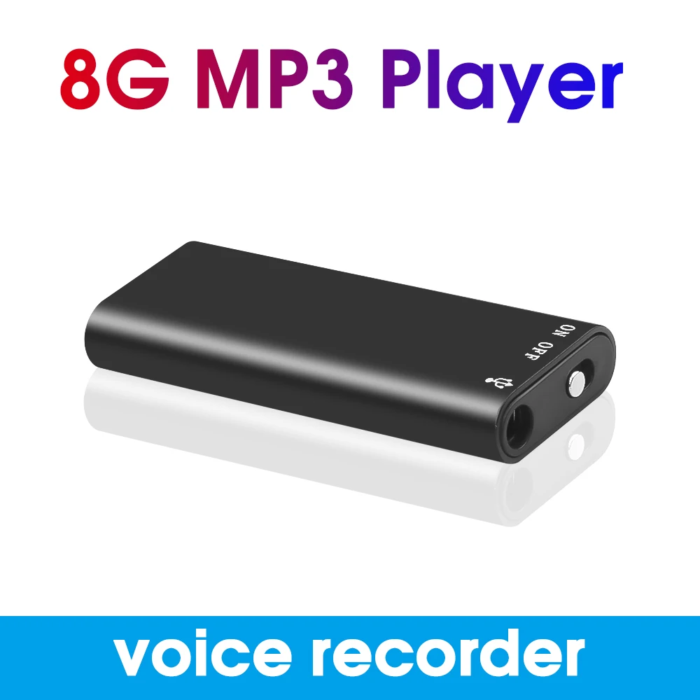 

Professional Mini 8GB 16GB 32GB Voice Digital Audio Voice Recorder Mp3 Player 3 in 1 8G Memory Storage 192Kbps Recording WAV