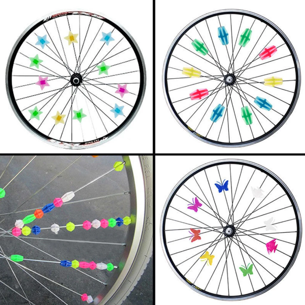 

Бусины для спиц велосипедных колес, 72 шт., светящиеся пластиковые бусины для спиц, украшения