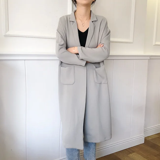 

2020 большой размер длинный Casaco Feminino Осенние Топы для женщин свободный стиль Тренч Верхняя одежда