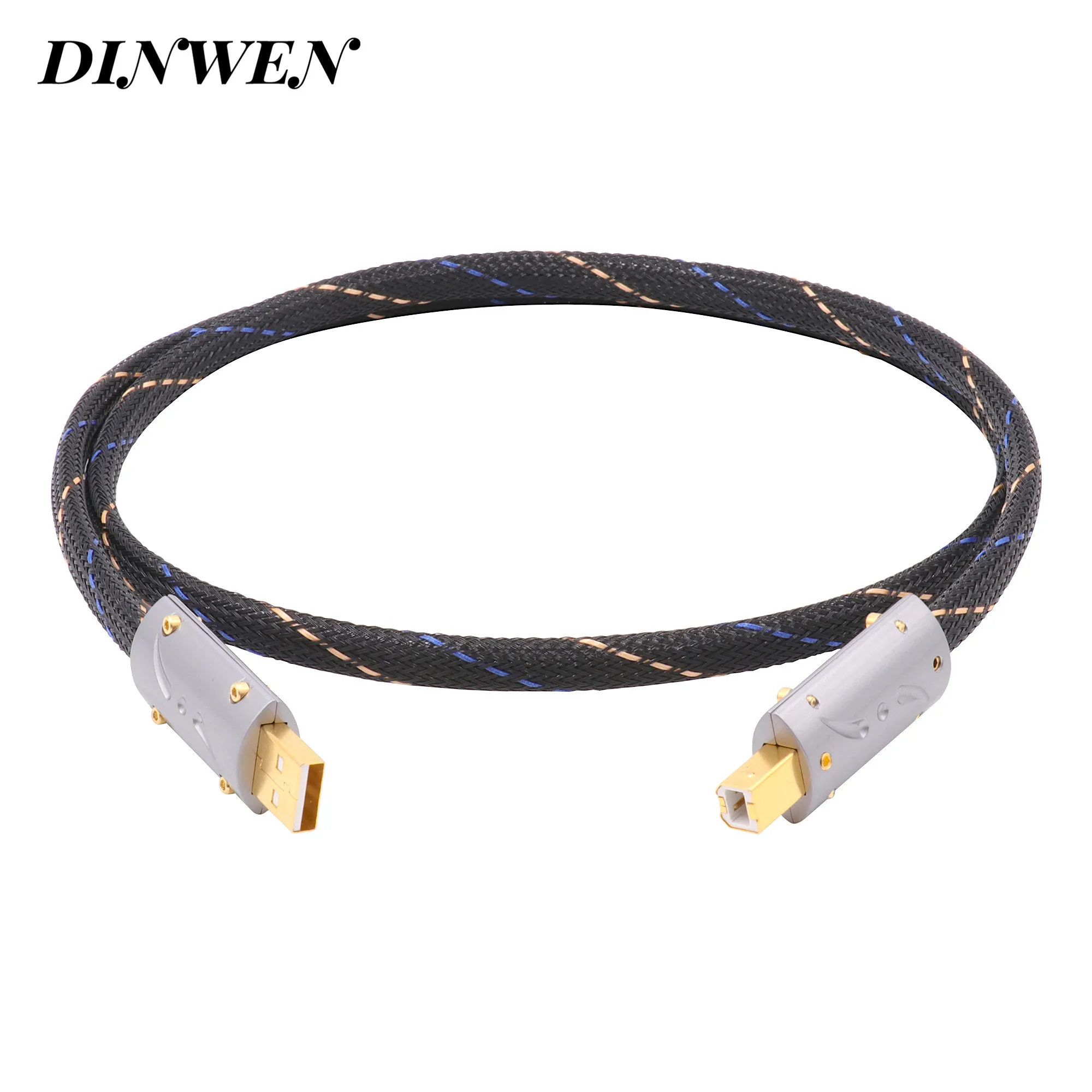 

High End USB Cable HiFi AUDIO cable DAC A-B High Purity OCC Wire Gold plated Plugs Hand Welding DIY 1PC