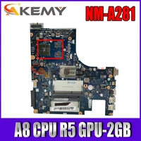 akemy nm a281 mainboard for lenovo g50 45 laptop motherboard aclu5aclu6 nm a281 with a8 cpu r5 gpu 2gb test work 100 original