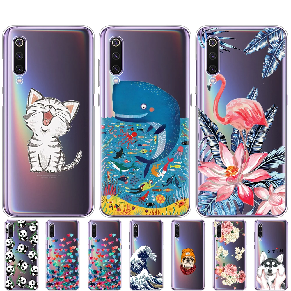 Case For Xiaomi Mi 9 Case Cover Cartoon Silicon Soft TPU Cover For Xiaomi Mi 9 Xiaomi 9 SE Case Cover Full 360 Protective Shell