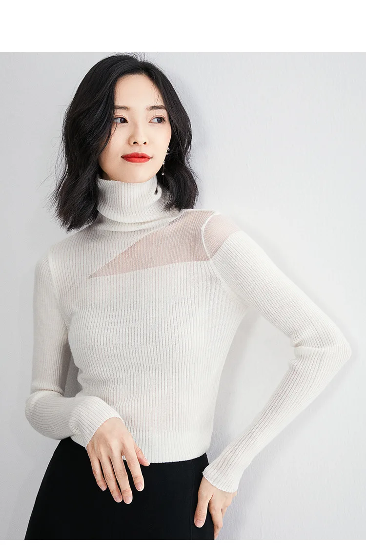 Женская трикотажная рубашка новая коллекция осень-зима 2019 чистый цвет