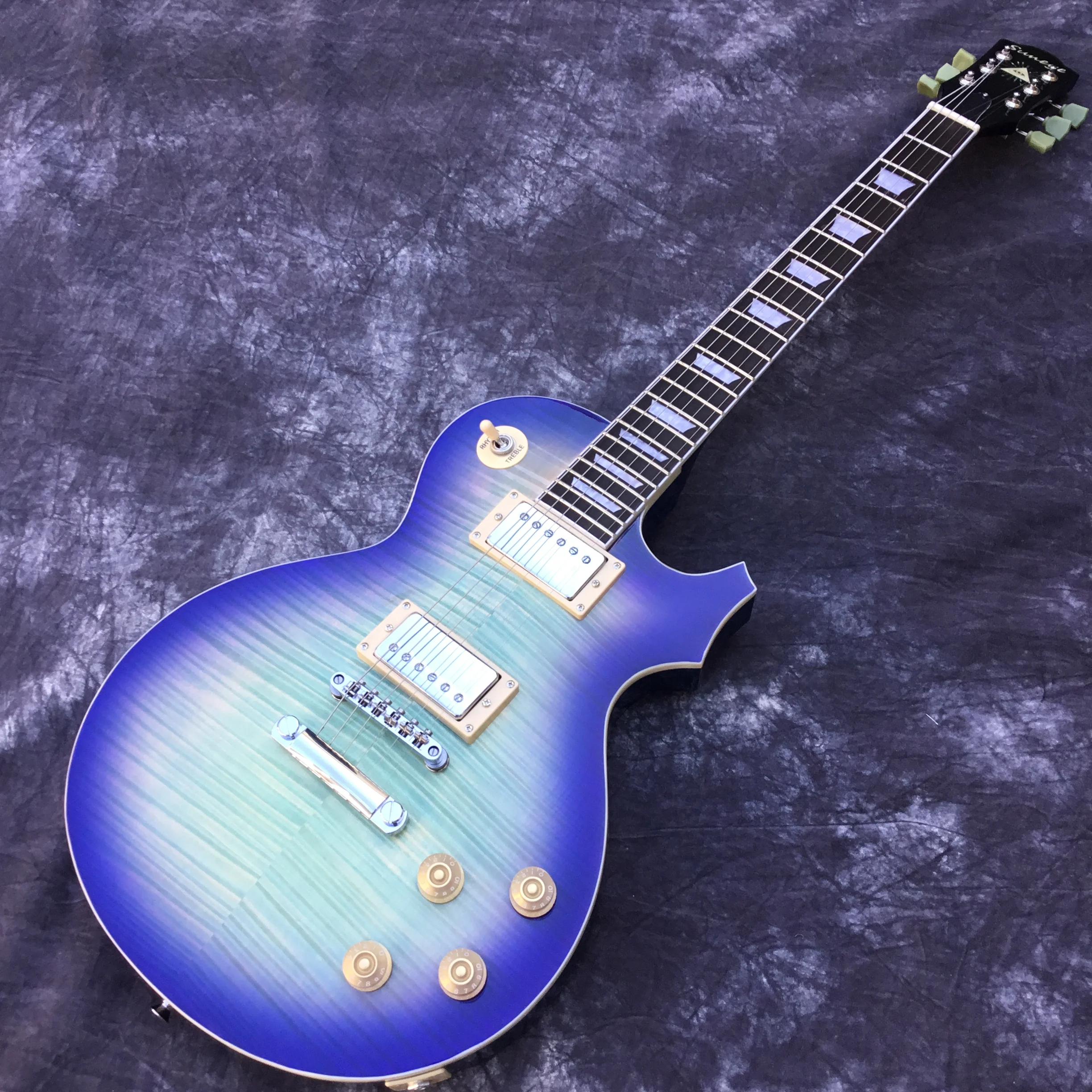 2019 suneye высококачественный стандарт. Синяя электрическая гитара Tiger Flame lp в