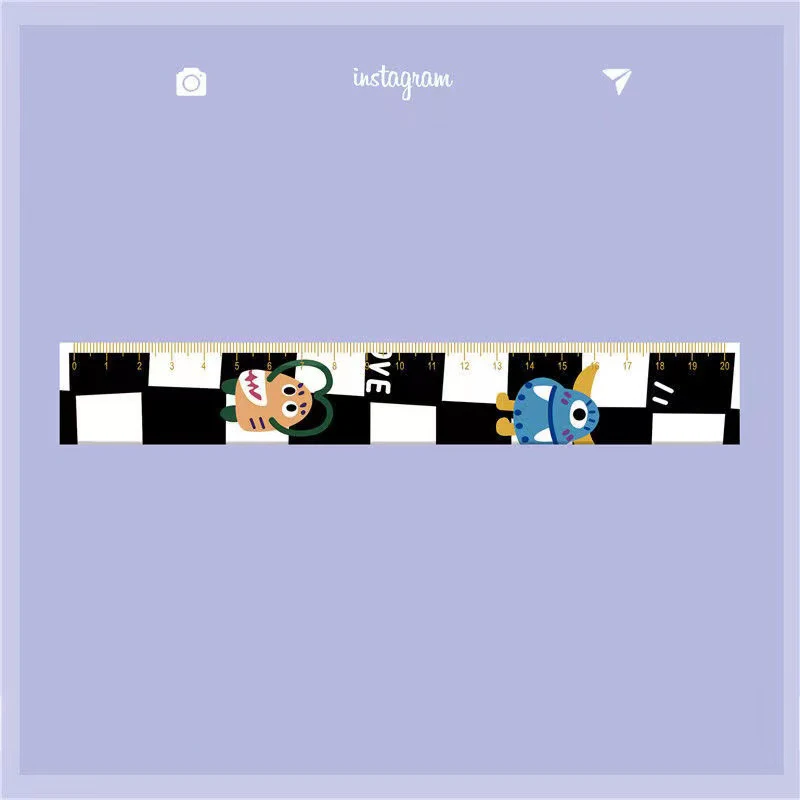 

Cute Graffiti Ruler 20cm Acrylic Office Stationery School Supplies Cartoon Rulers Multifunction DIY Drawing Tools Rulers