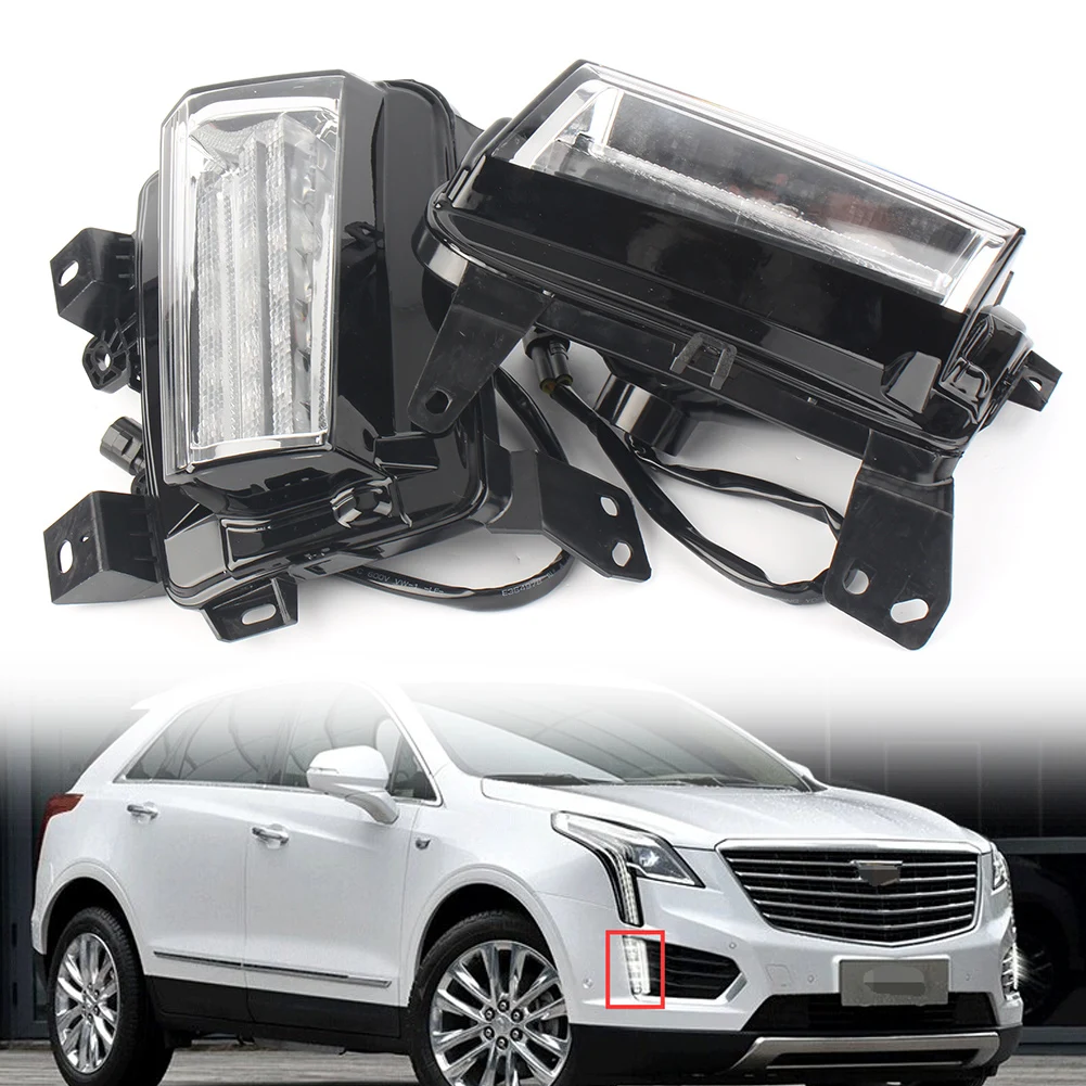 

For Cadillac XT5 2017 DC 12V Auto Car DRL Daytime Running LED Light White Fog Lights Lamp Aluxiliary Foglamp