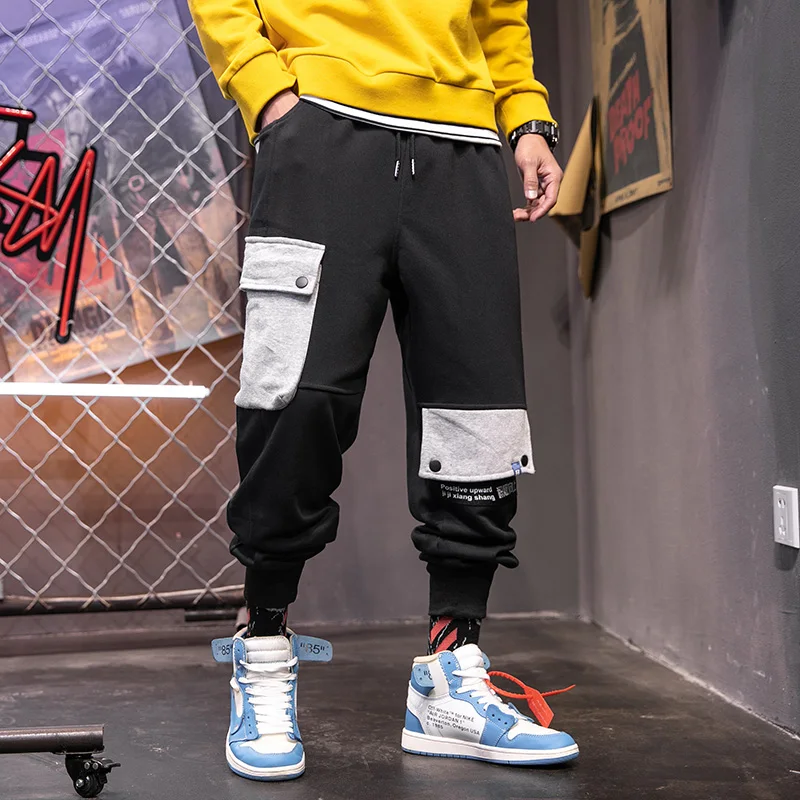 Брюки карго в стиле Харадзюку для мужчин и женщин уличная одежда джоггеры с
