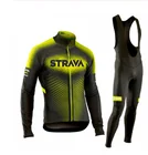 Трикотажный комплект Strava мужской с длинным рукавом, одежда для горного велосипеда, велосипедная одежда 19D, гелевые брюки с нагрудником