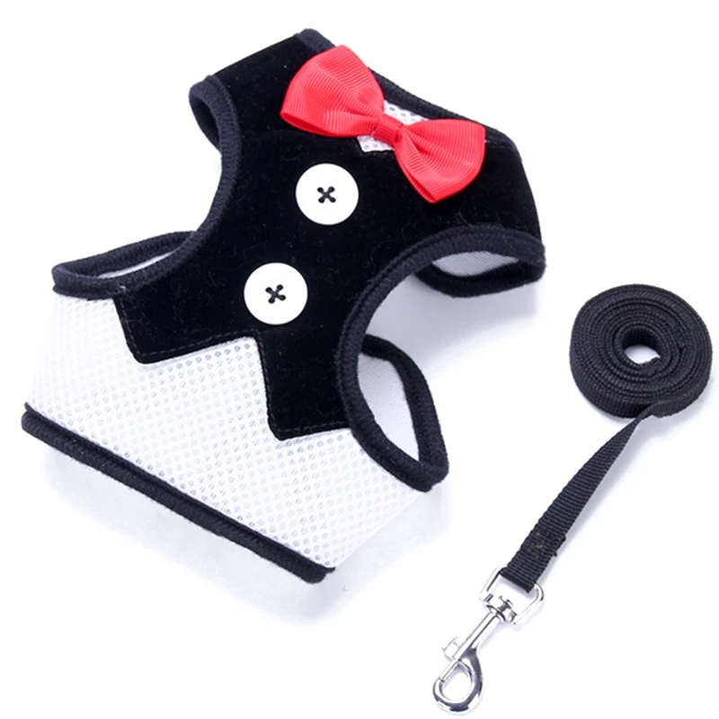 Жилетка для собак питомец поводок набор маленьких средних галстук бабочка