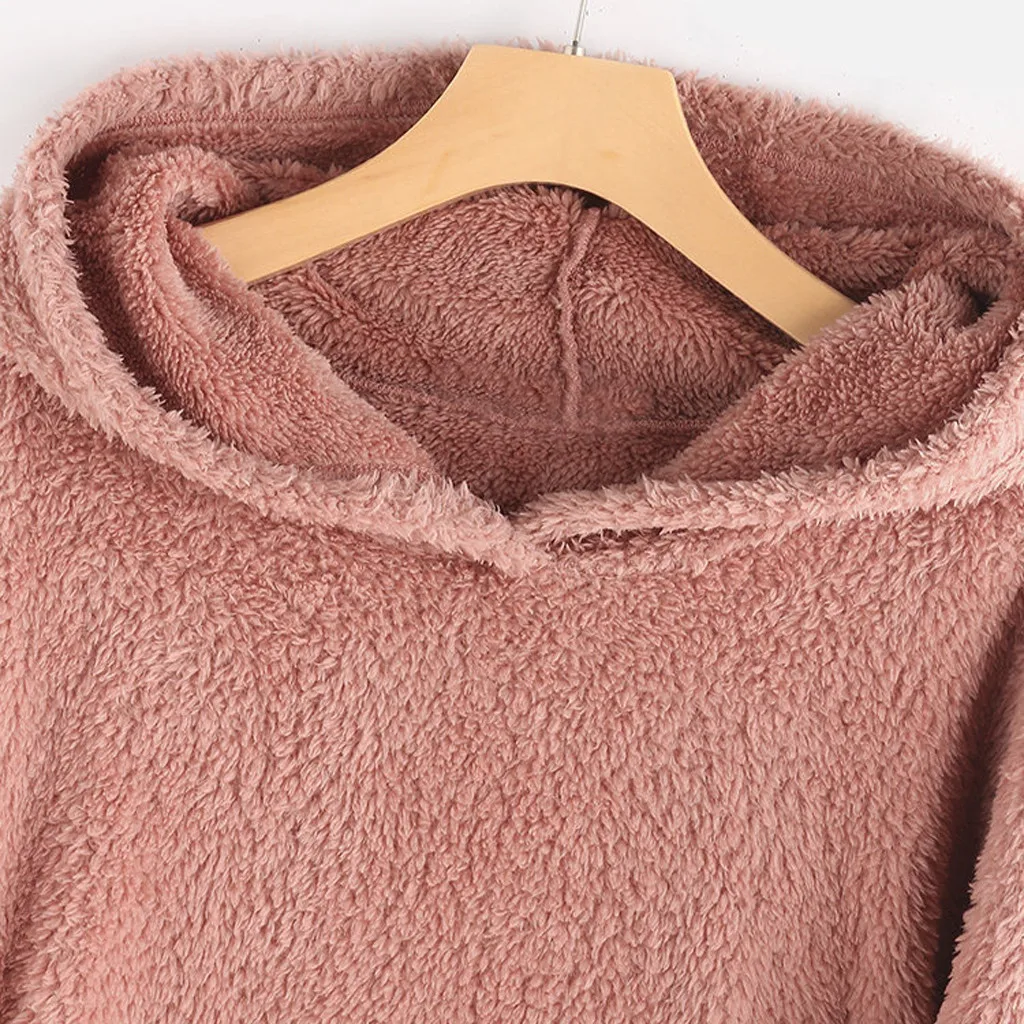 Женская флисовая Асимметричная пуговица с подолом размера плюс Толстовка Топ