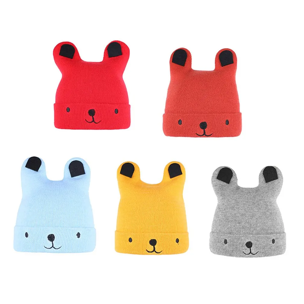 Вязаный для новорожденных шапка зимняя обувь на теплом меху с рисунком из