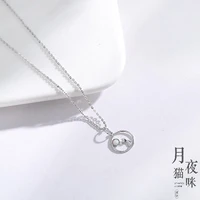 925 sterling silver necklace simple cute fashionable mori student girl heart shaped short necklace party jewelry