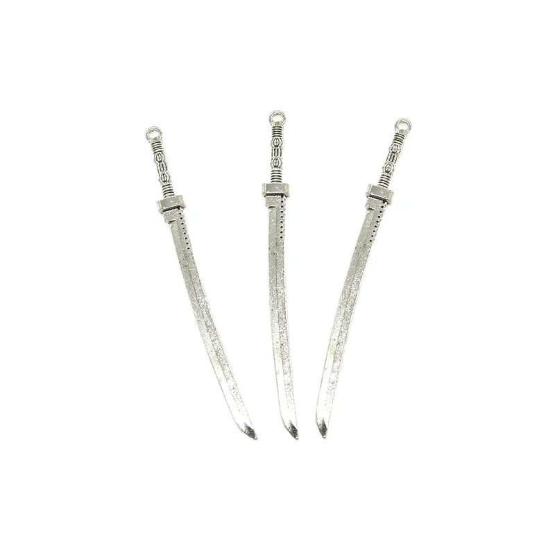 Antique Silver Swords Knife Bookmark Charms Alloy Metal Weapons Pendants For DIY Handmade Necklace Jewelry Accessories Making | Украшения и