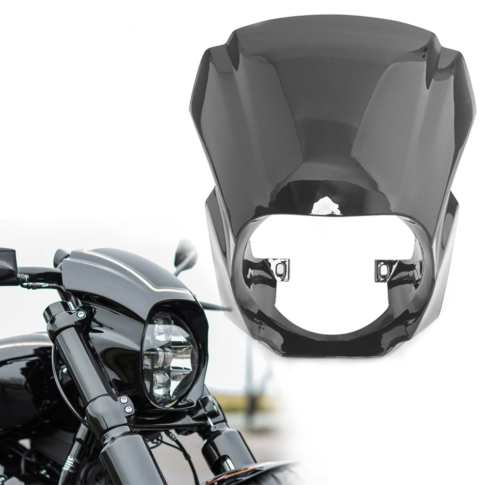 

Motorcycle Gloss Black Headlight Fairing Cover Headlight Cowl Visor For Harley Softail M8 Breakout FXBR FXBRS 2018-Up