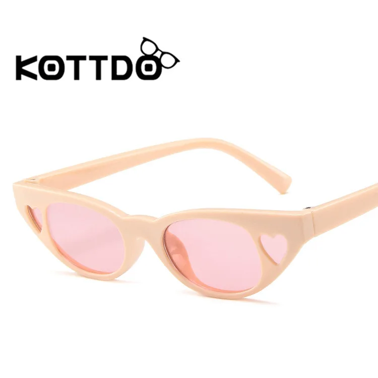 KOTTDO пластиковые женские солнцезащитные очки кошачий глаз в форме сердца
