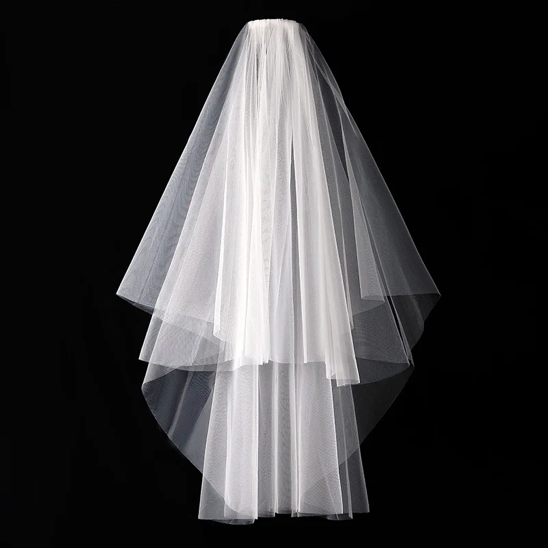 

Bride's simple veil light yarn wedding party photo small veil shooting props plain yarn