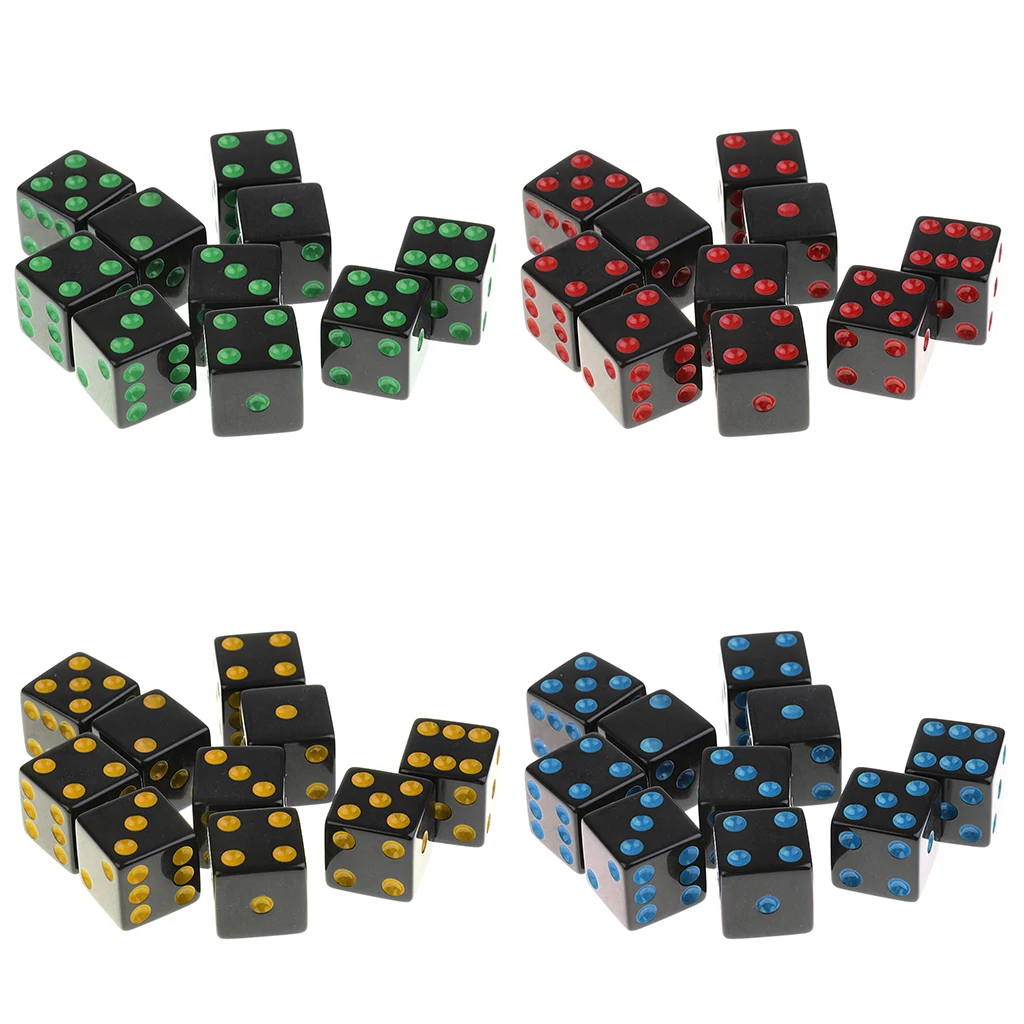 

10Pcs 6 Sided Square Opaque D6 16mm Dice Die for DND RPG Board Games Supplies