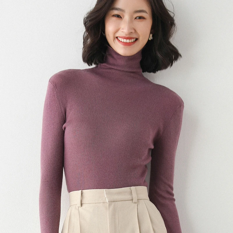 Женский вязаный свитер с высоким воротником женские пуловеры джемпер