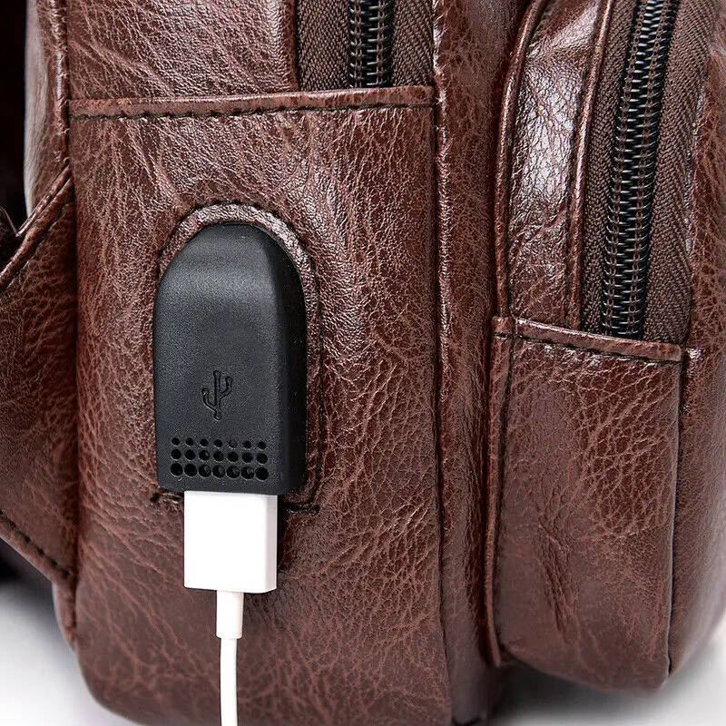 Мужская винтажная сумка из коровьей кожи рюкзак для путешествий спортивная