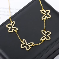 crystal butterfly pendant necklace zircon stone clavicle chain fashion new design jewelry party gift