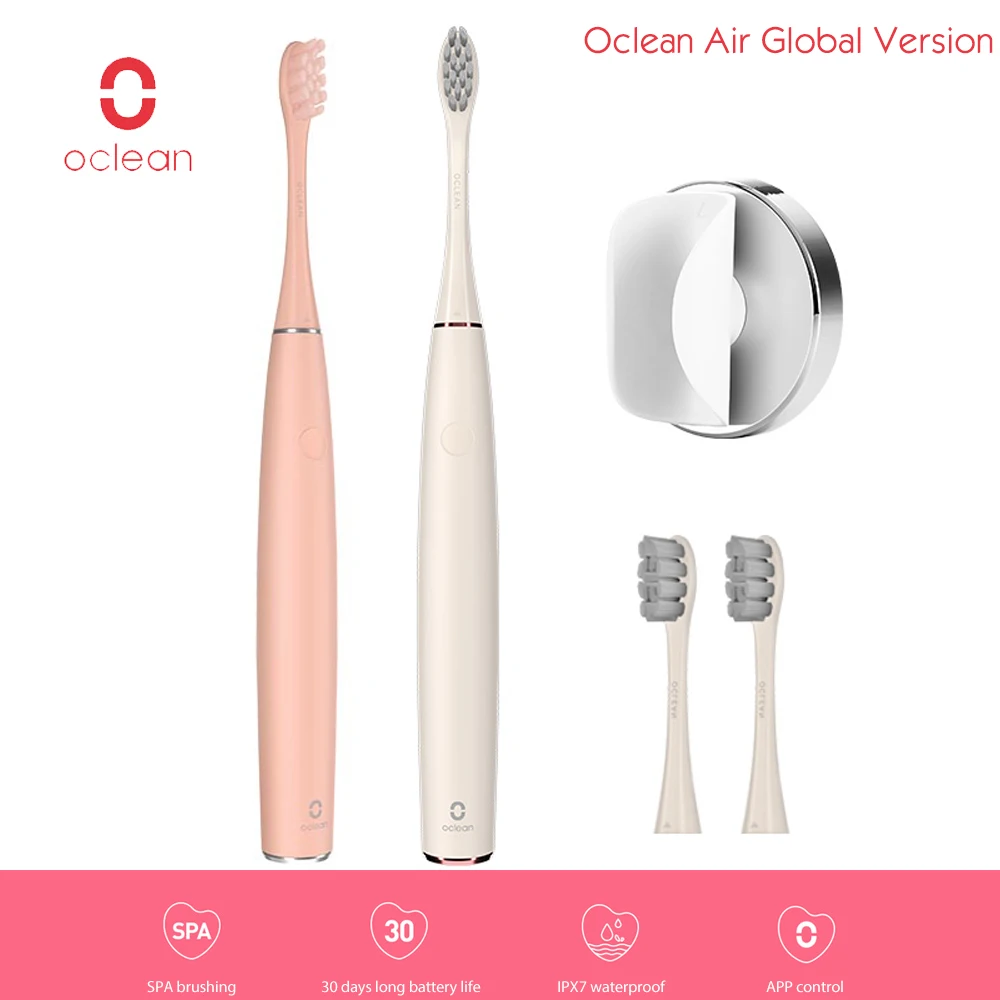 Oclean воздушная зубная щетка перезаряжаемая звуковая электрическая с 3 щеточными