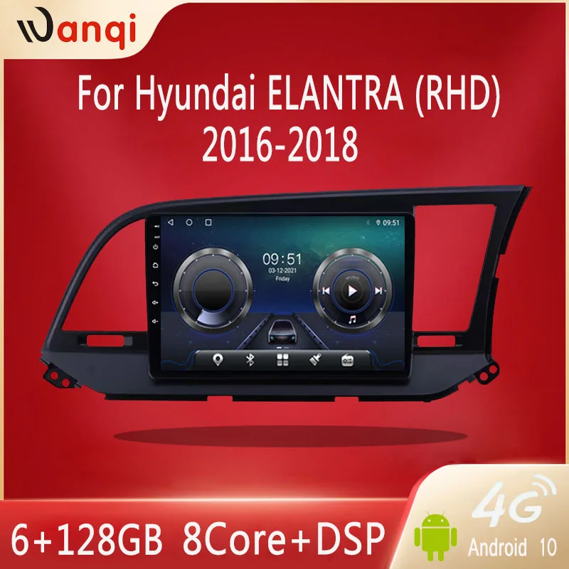 

6GB Ram 128GB Rom 9 inch for Hyundai Elantra RHD 2016-2018 car GPS navigation radio DSP AHD stereo player Carplay WiFi 5.0BT