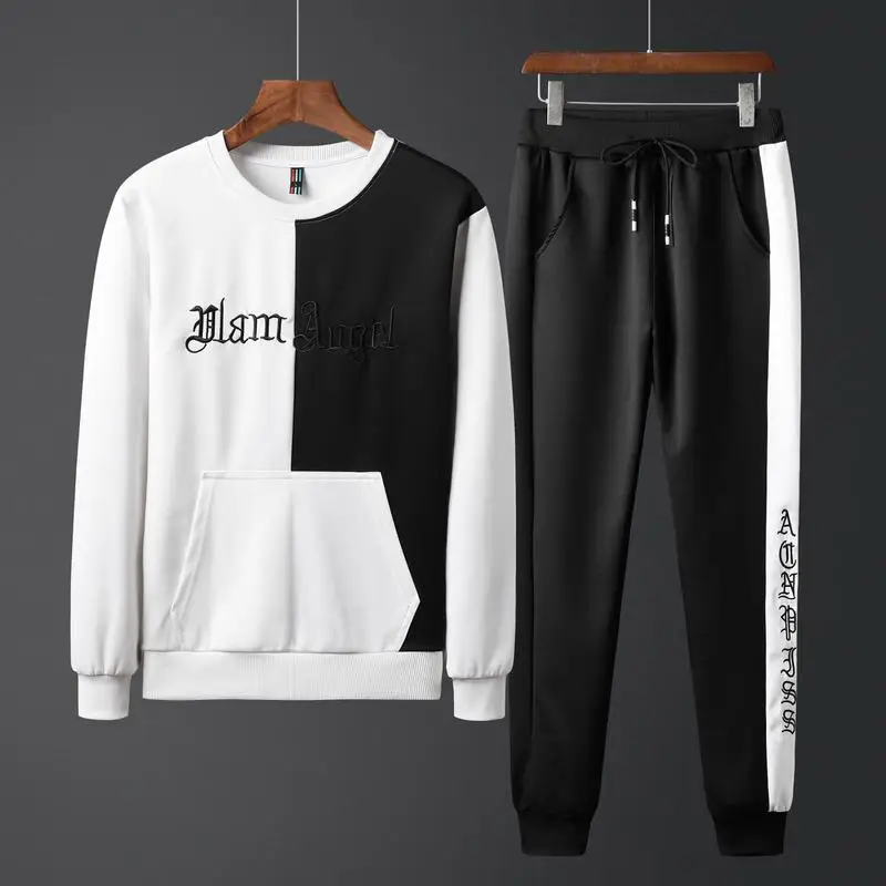 

Spring hoodie suit casual Korean version of the round neck slim fit fashion printing sports suit