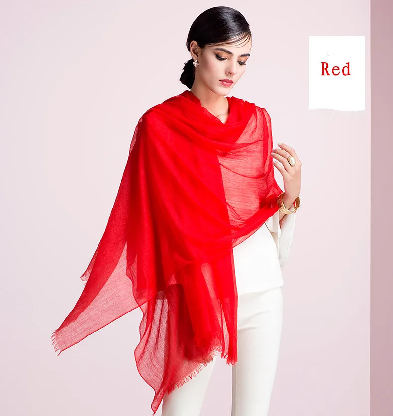 Fashion 100% Cashmere Scarf Luxury brand Women Ring Shawl Long Thin Summer Winter Elegant Ladies Soft |