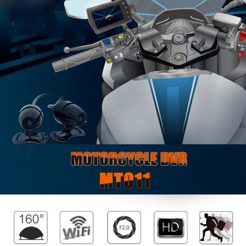 Видеорегистратор мотоциклетный с GPS Wi Fi 3 дюйма 160 градусов HD 1920P| |