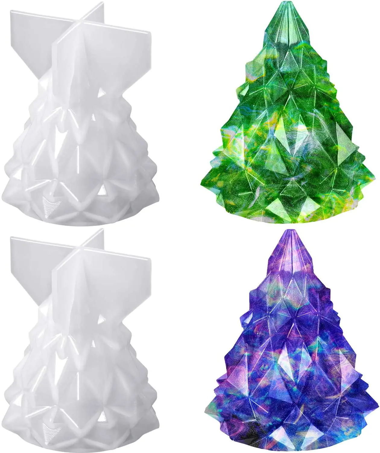 

DIY Epoxy Mould Christmas Tree Hand-made Mould Night Light Pendulum Creative Mirror Silicone Mould Christmas Decoration Mould