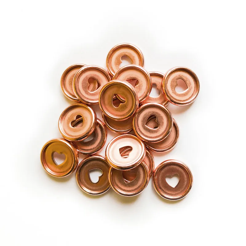 rose 24mm 50 шт. сердце блокнот Грибное отверстие кнопка блокнот пластиковый лист катушки 360 градусов складной диск Пряжка школьные офисные принадлежности - Цвет: rose 24mm